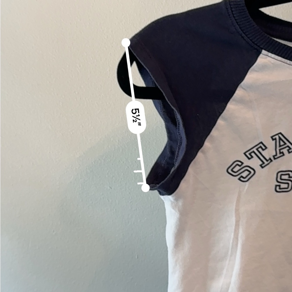 Divided By H&M Navy & White Cropped Tee State Club Sport  Size XS - Picture 8 of 9